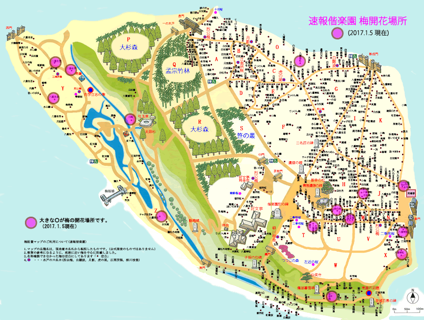 偕楽園梅開花マップ